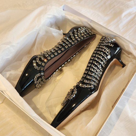 Unique Christopher Kane Patent Leather Crystal Embellishments Pumps - Picture 7 of 10